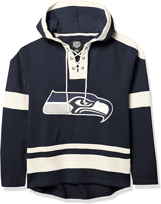 NFL Seattle Seahawks Grant Lace Up Pullover Hoodie -Large