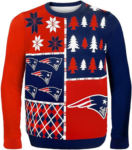 FOCO NFL New England Patriots Ugly Sweatshirt -Large